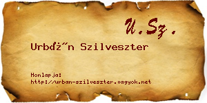 Urbán Szilveszter névjegykártya