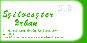 szilveszter urban business card
